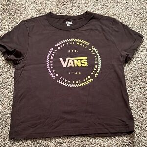 Vans grey Tshirt with rainbow colored logo